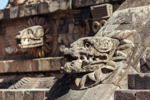 Carving,Details,Of,Quetzalcoatl,Pyramid,At,Teotihuacan,Ruins,-,Mexico 0